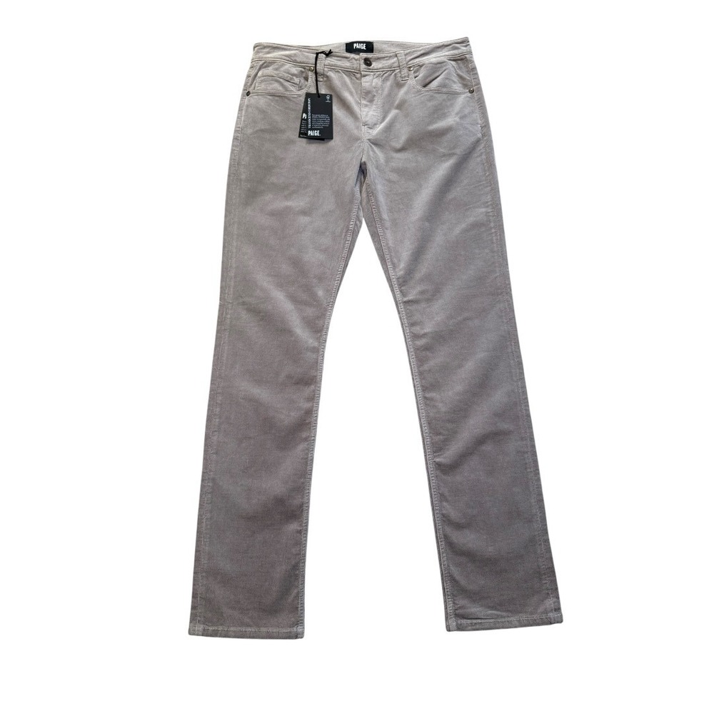 Paige‎ Federal Slim Straight Corduroy Pants Mens 32 Silver Pearl Grey NWT